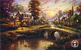 Sunset on Lamplight Lane by Thomas Kinkade